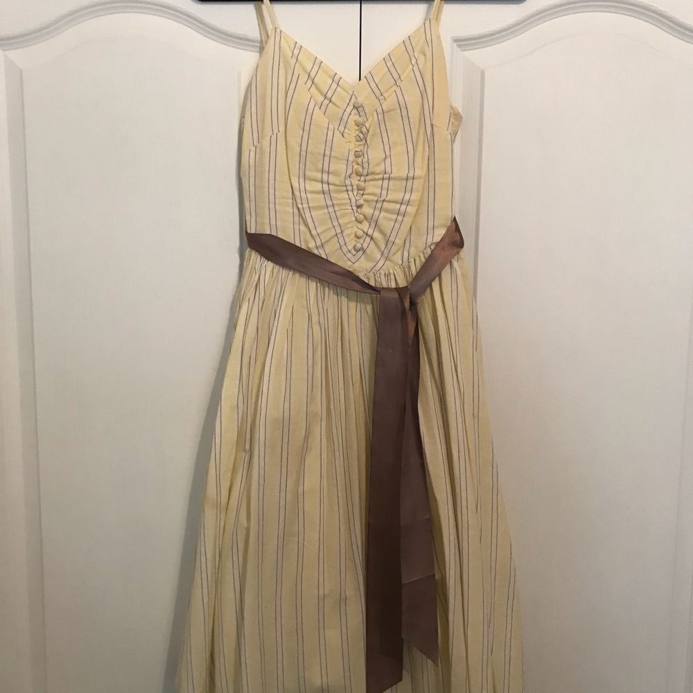 Yellow striped sun dress